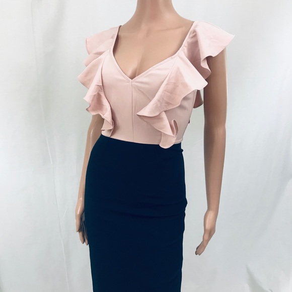 Sleeveless ruffle shoulder midi dress - Picture 4 of 6